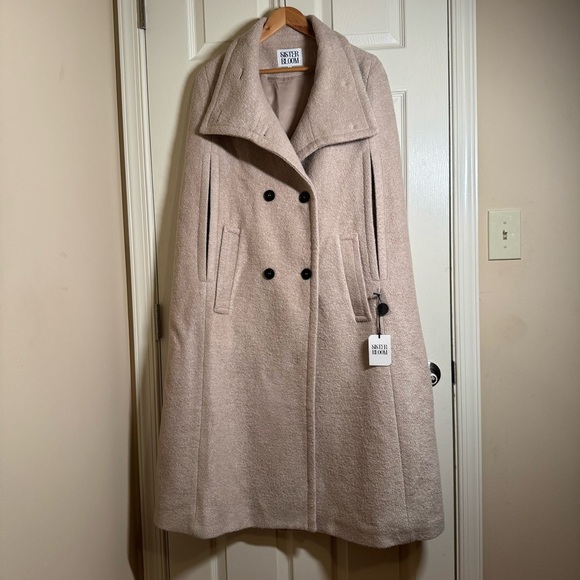 Winter Casual Poncho Double Breasted Stand Collar Wool Blend Cape Cloak Coat M - Picture 6 of 13